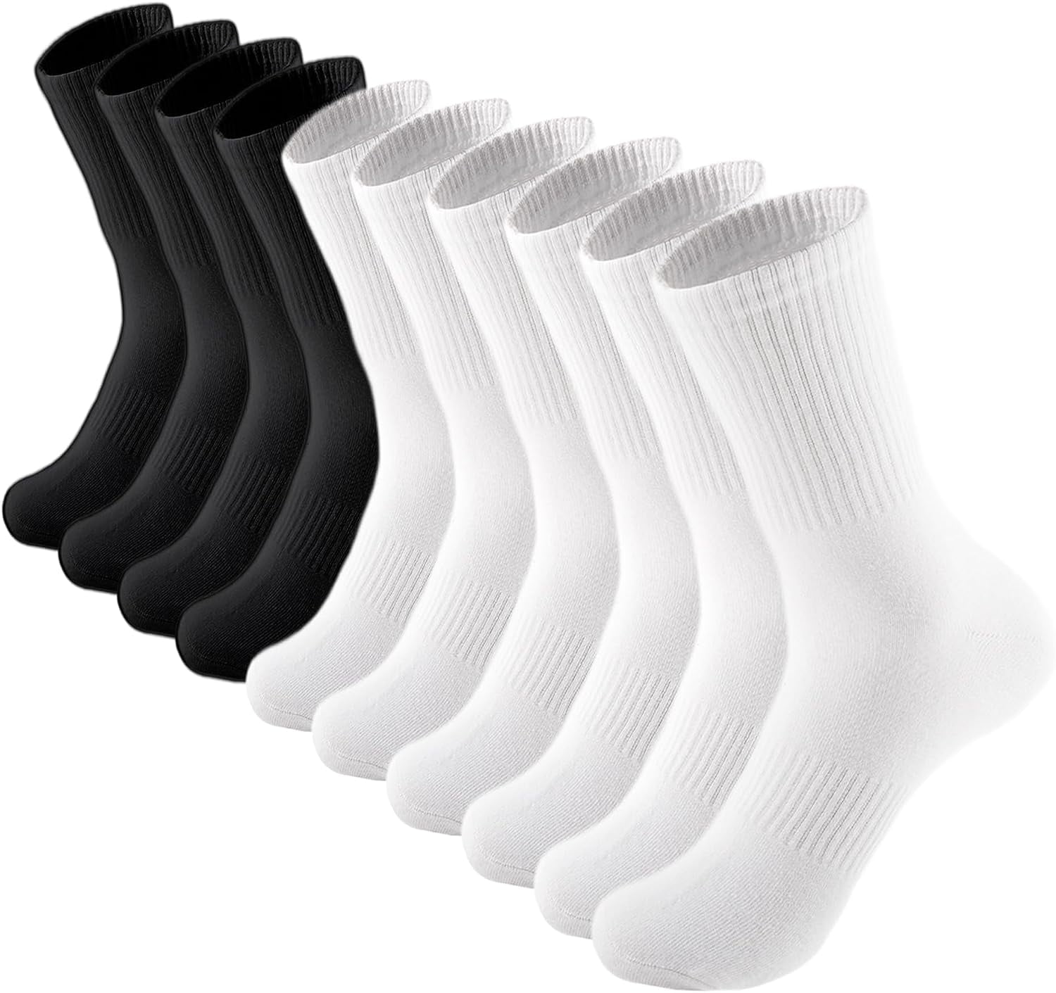 LAKIDAY Womens Crew Socks Thin Cotton Long Socks Arch Support Casual