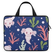 LAKIMCT Axolotl Corals Sea Weed Laptop Bag Computer Bag Briefcase Messenger Bag Waterproof Laptop Case for Work, 10 inch