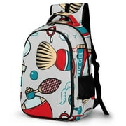 LAKIMCT Barber Tools Pattern Backpack for Adult Kids, Refrigerator Pocket Schoolbag, Pocket Flipped 180° Bookbag for Travel Work Daybag