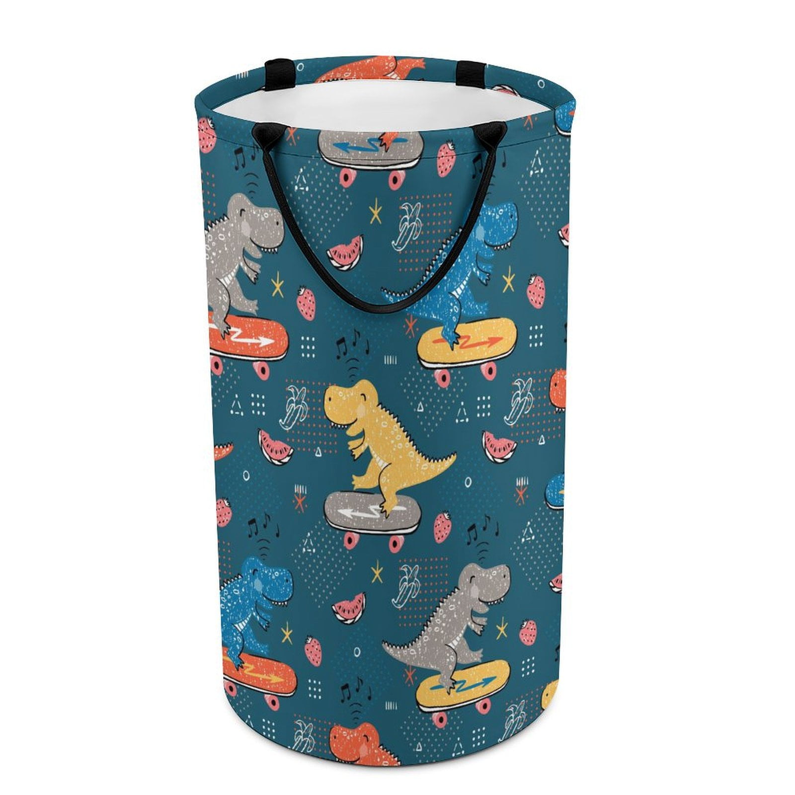 LAKIMCT Blue Cute Dinosaur Laundry Basket, 86.5L Tall Large Laundry