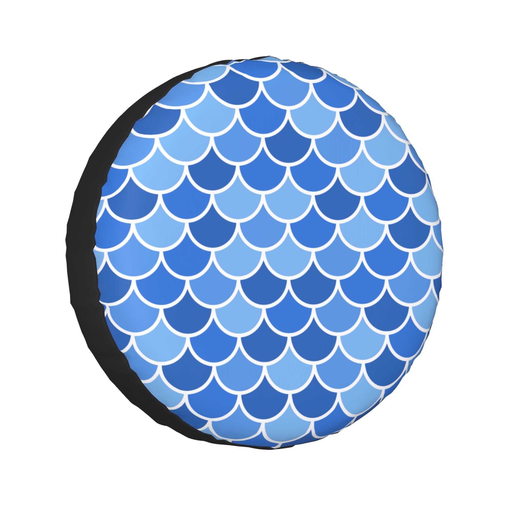 LAKIMCT Blue Fish Scales Spare Tire Cover Protectors, Weatherproof