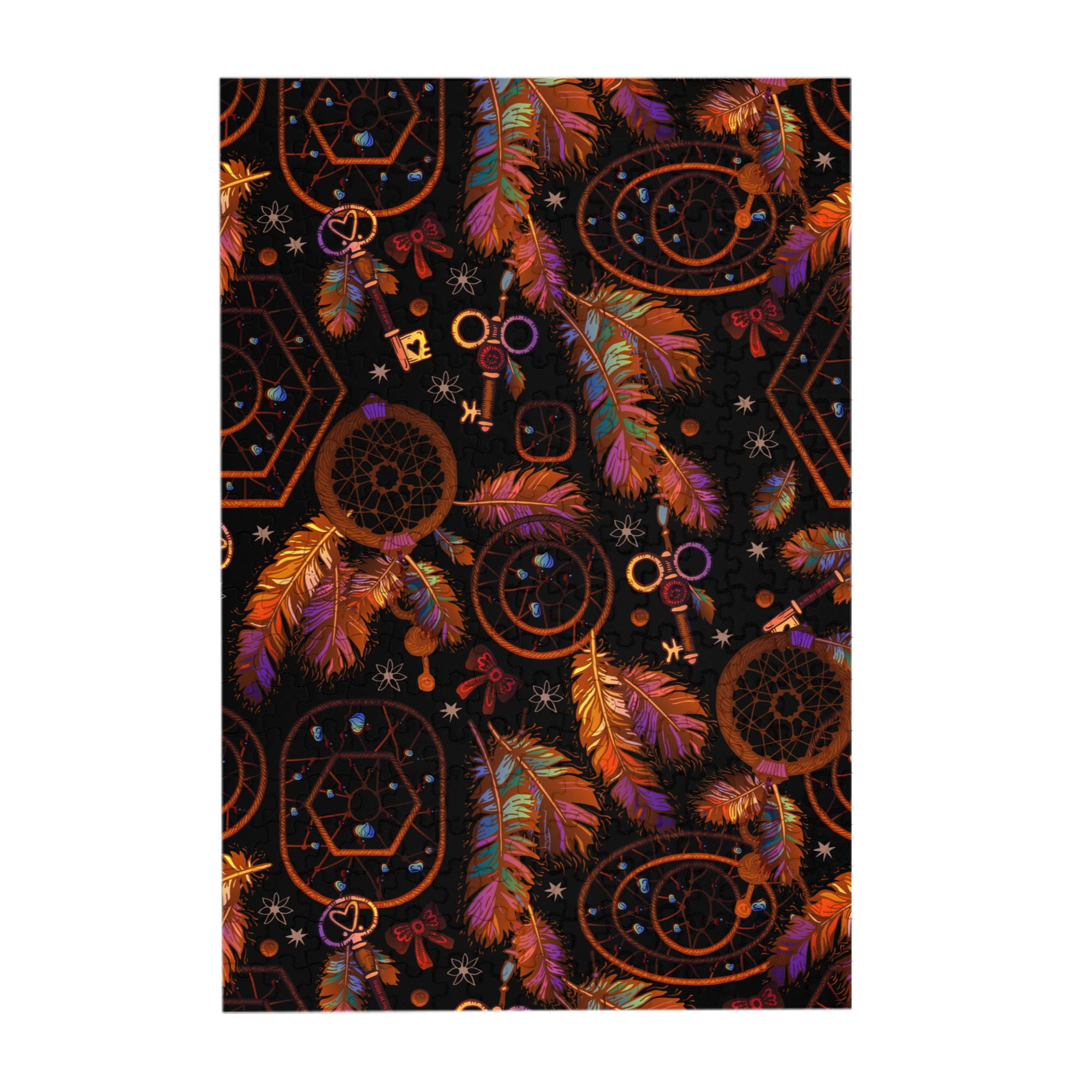 LAKIMCT Boho Style Dream Catcher Jigsaw Puzzles 300 Pieces, Wooden Puzzle Pieces Gift Puzzles