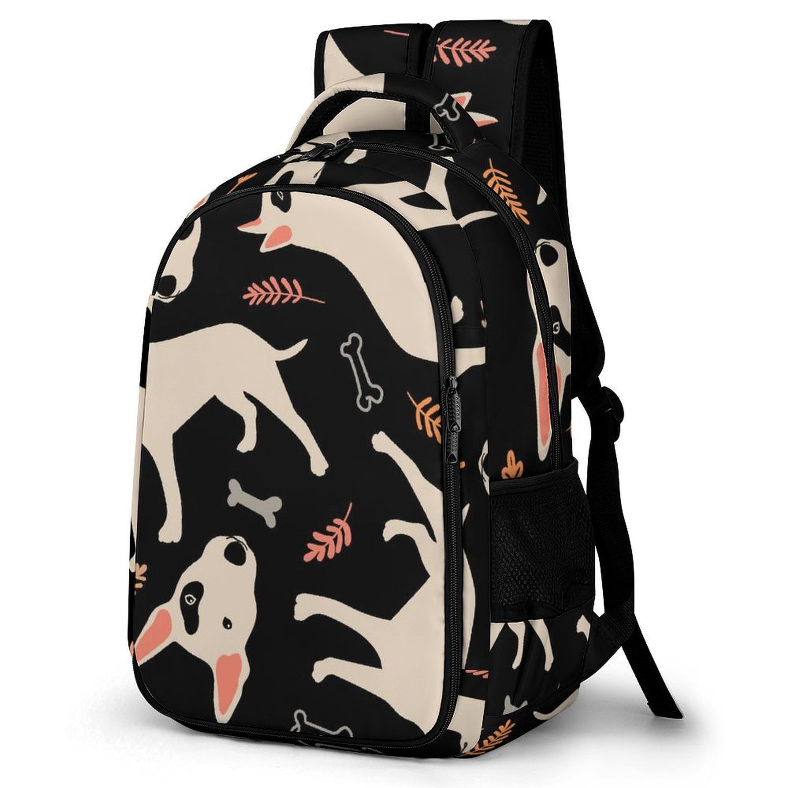 LAKIMCT Bull Terrier Bones Backpack for Adult Kids Refrigerator Pocket Schoolbag Pocket Flipped 180 Bookbag for Travel Work Daybag Walmart