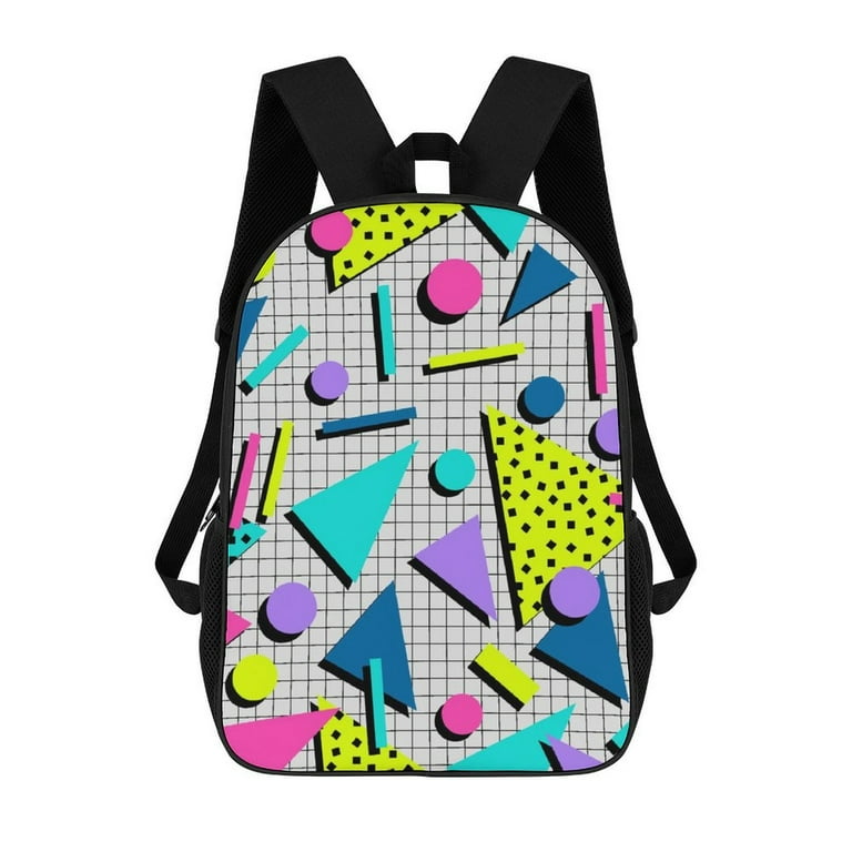 LAKIMCT Classic Vintage 80S 90S Backpack for Adult Kids 17 inch Bookbag Laptop Backpack for School Work Travel Walmart
