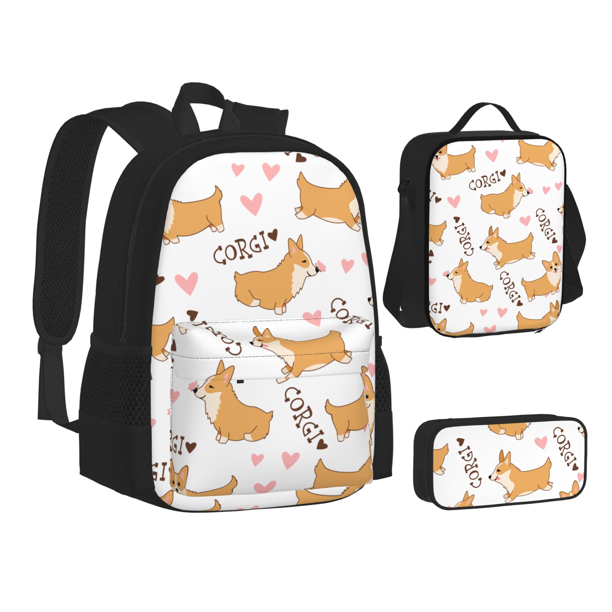 LAKIMCT Cute Cartoon School Backpack Set for Boys Girls Womens Men, Laptop Bookbag Casual