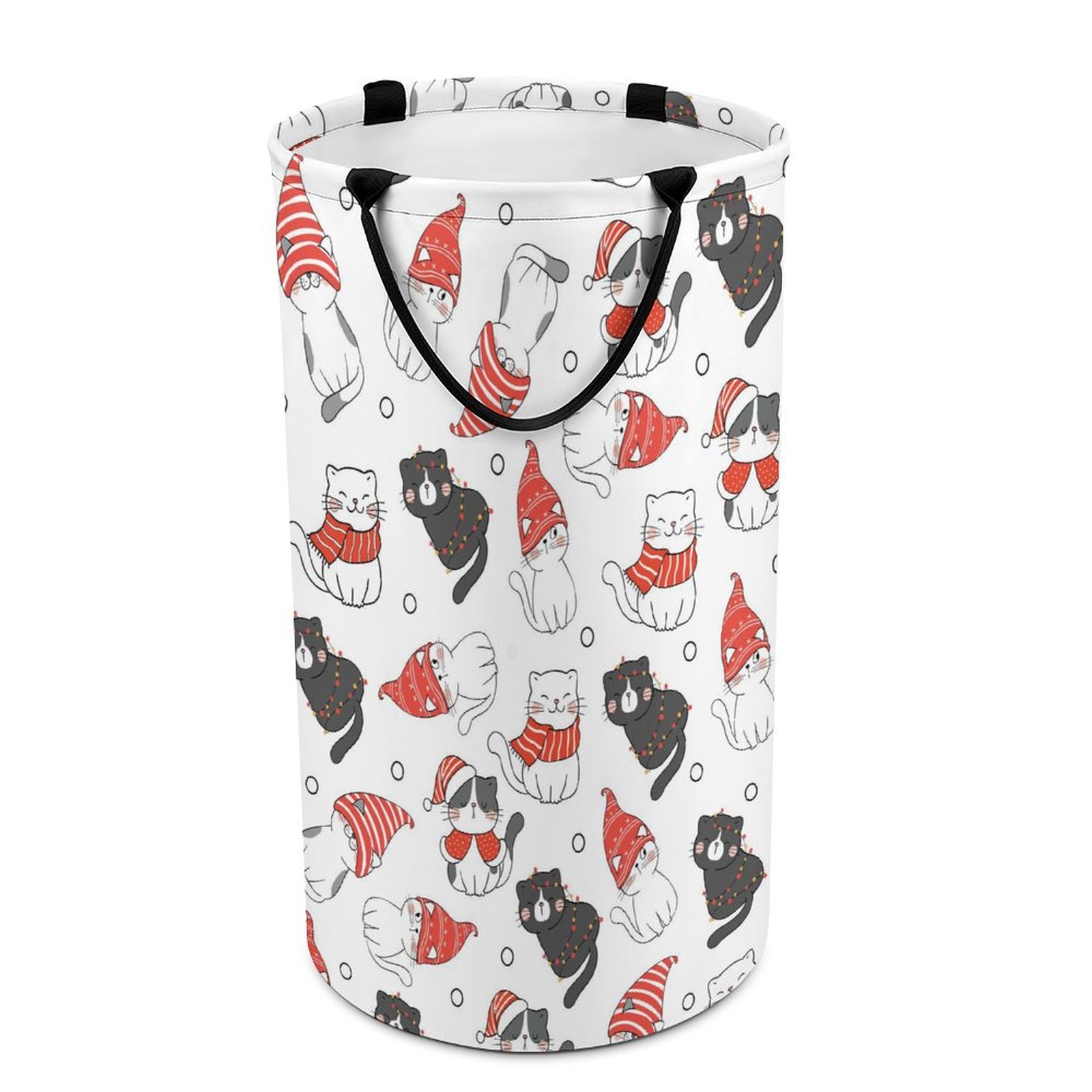 LAKIMCT Cute Christmas Cat Laundry Basket, 86.5L Tall Large Laundry