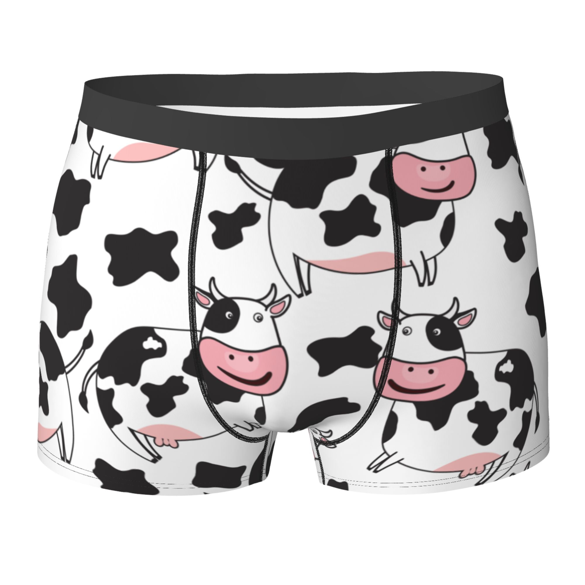 LAKIMCT Cute Cow Pattern Mens Breathable Boxer Briefs, Ultra Soft Sweat ...
