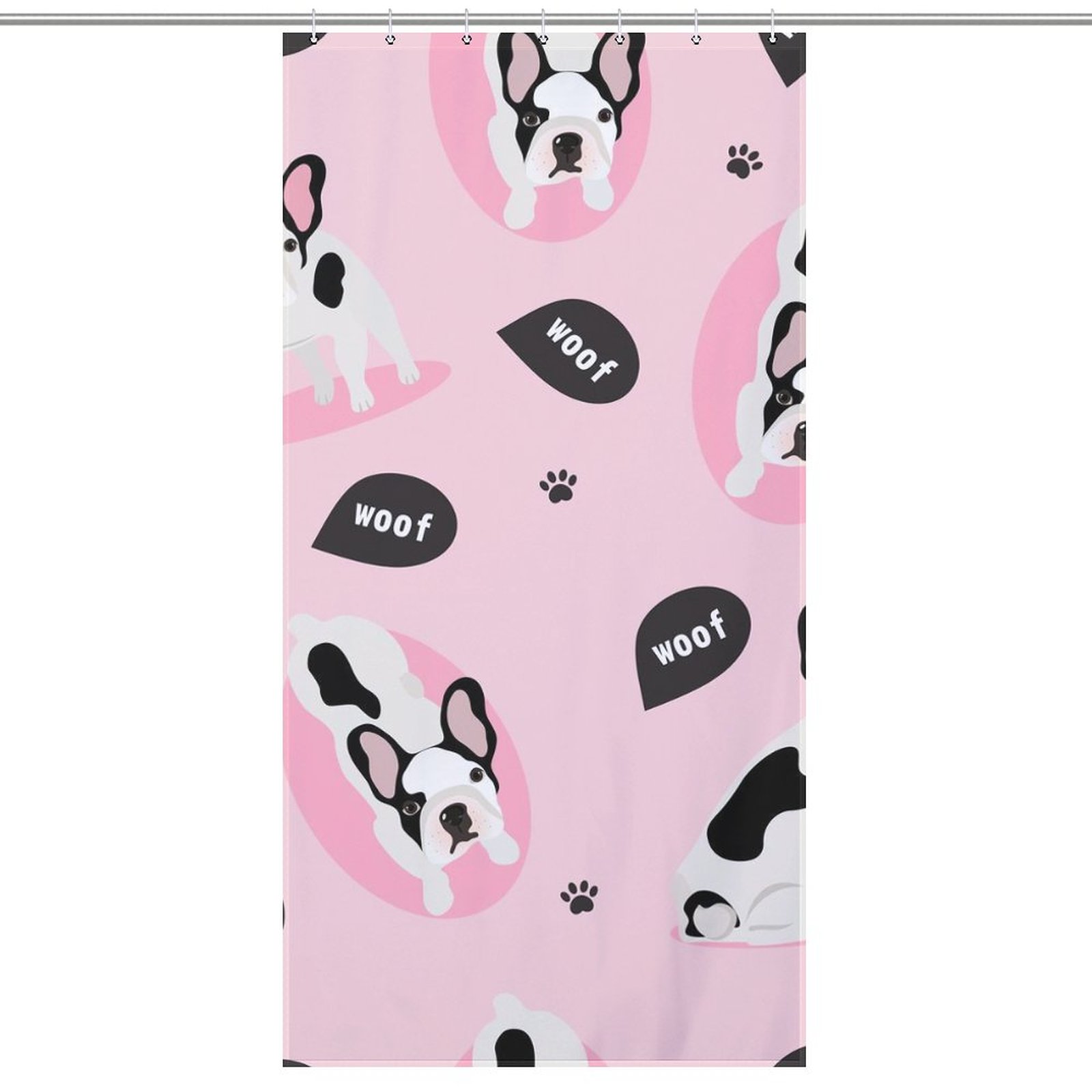 LAKIMCT Cute French Bulldog Shower Curtain for Bathroom, Polyester