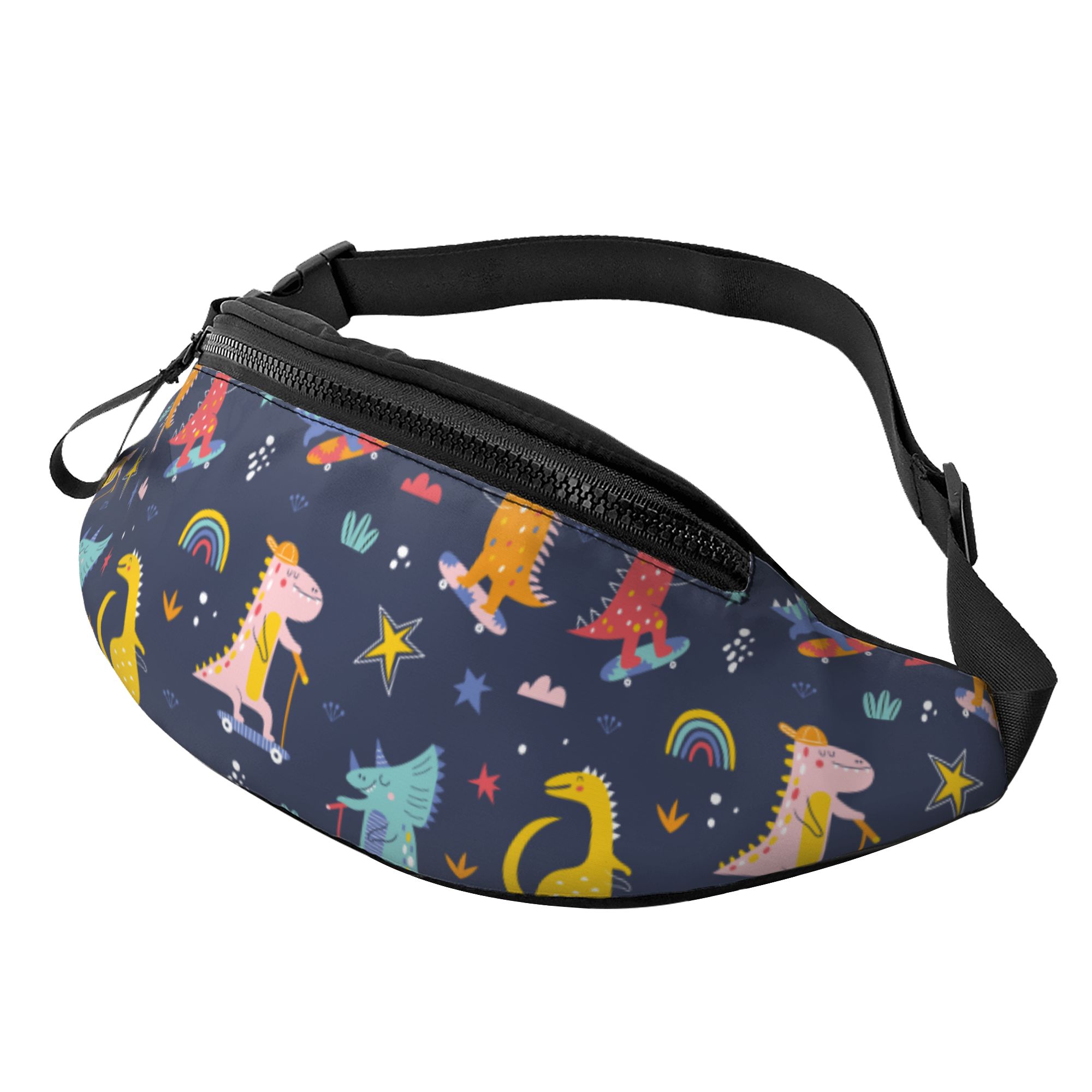 LAKIMCT Cute Funny Dinosaurs Skater Fanny Pack for Women Men with