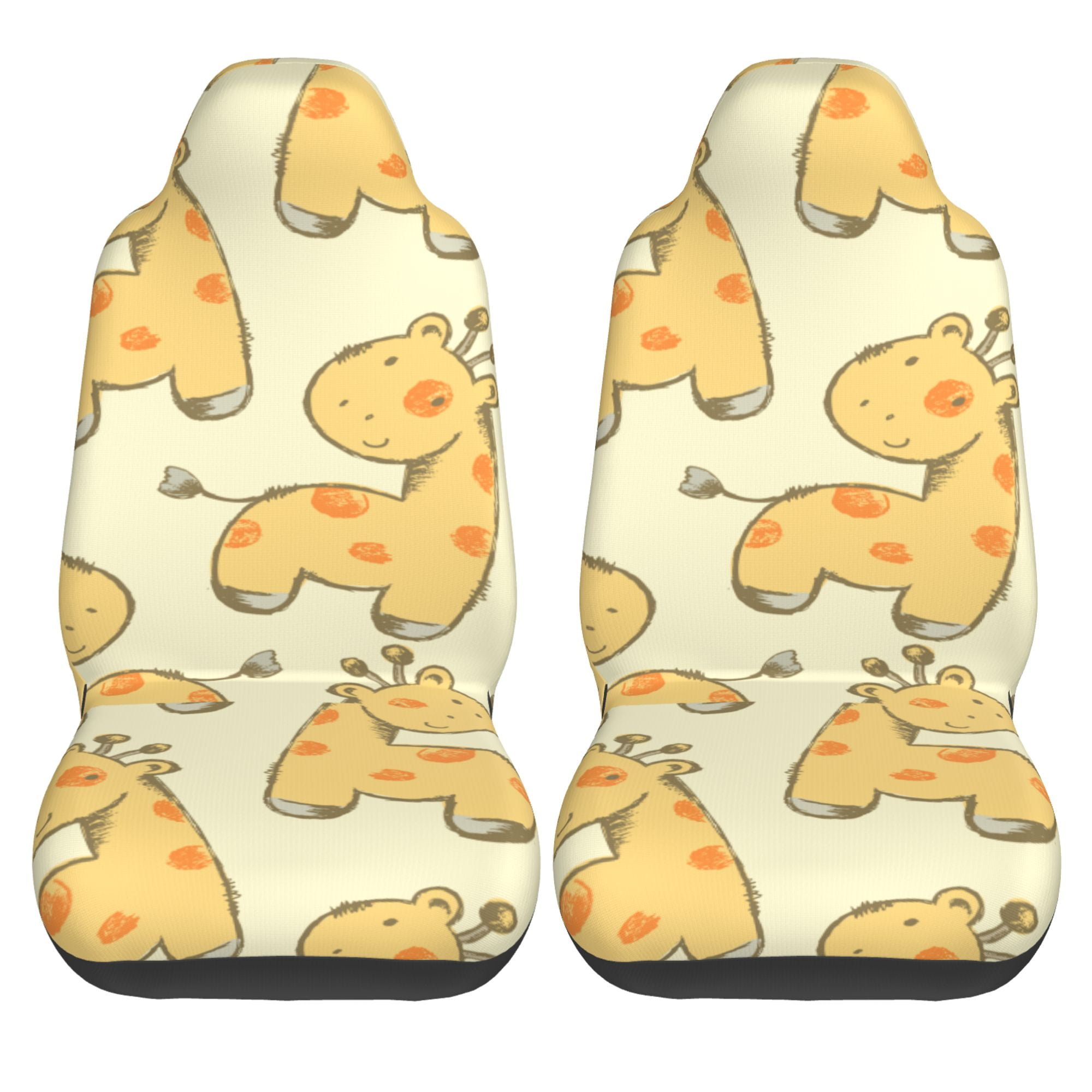 LAKIMCT Cute Giraffe Car Seat Covers Vehicle Front Seat Covers