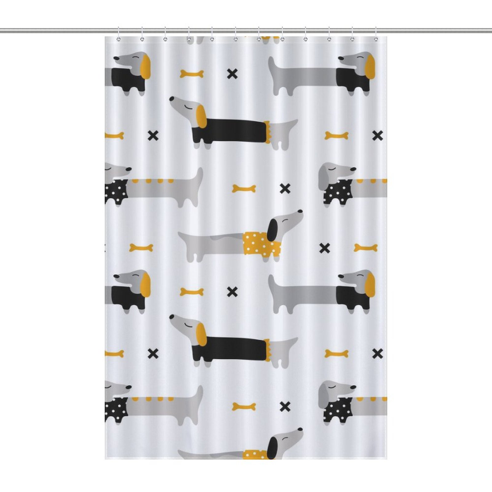 LAKIMCT Cute Long Dogs Shower Curtain for Bathroom, Polyester Cloth