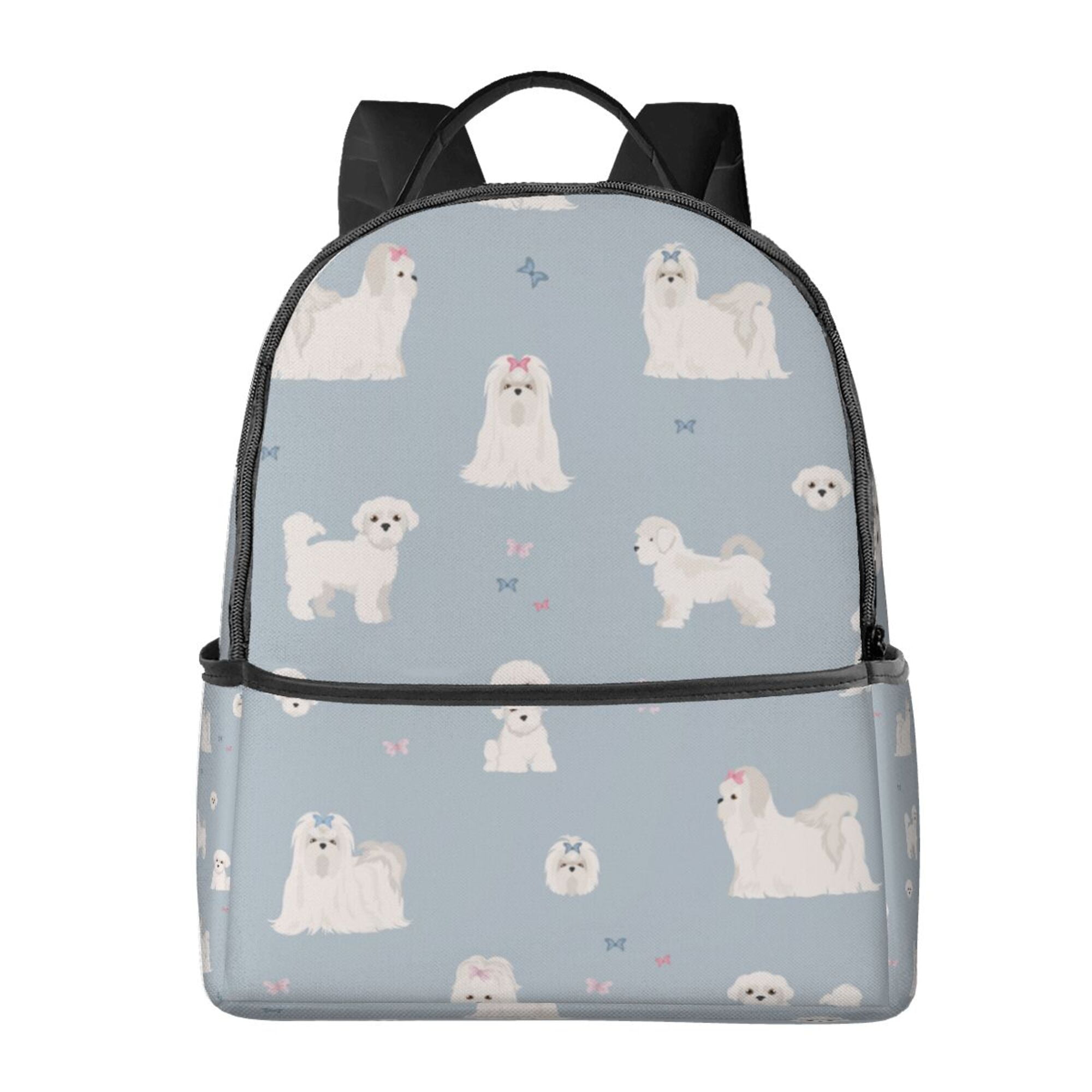 LAKIMCT Cute Maltese Dogs Backpack for Women Men, Fashion Lightweight