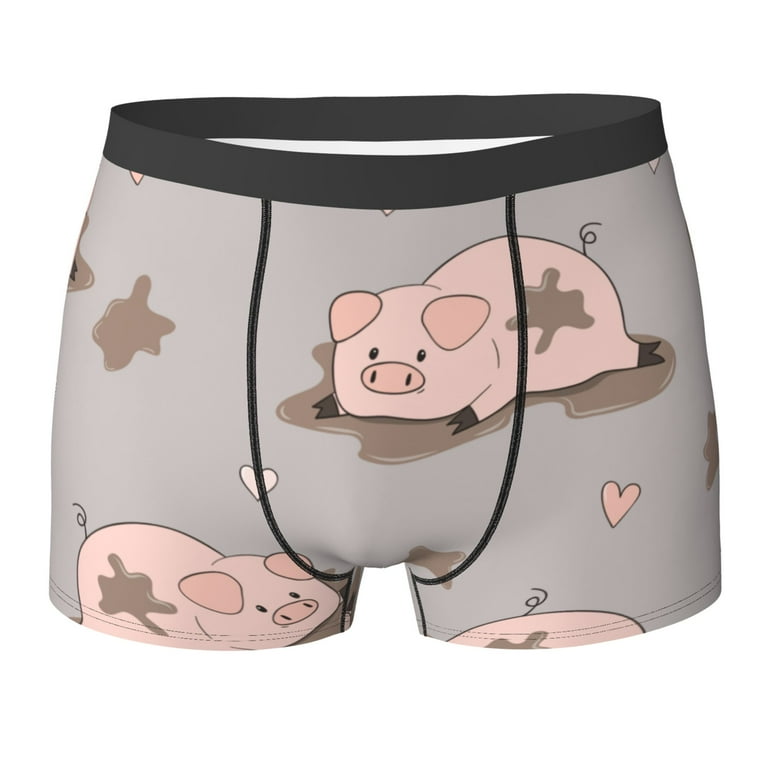 LAKIMCT Cute Pigs Play Mud Mens Breathable Boxer Briefs Ultra Soft Sweat Absorbent Boxer Shorts Underwear Walmart