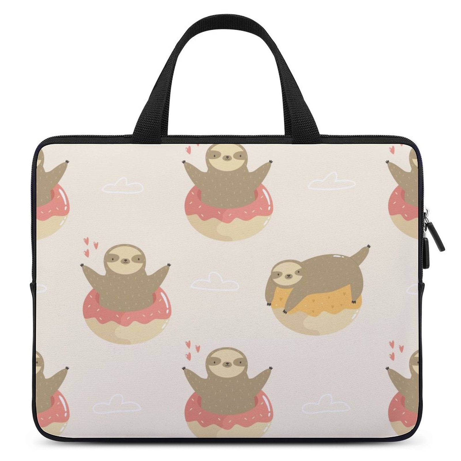 LAKIMCT Cute Sloths Donuts Laptop Bag Computer Bag Briefcase Messenger