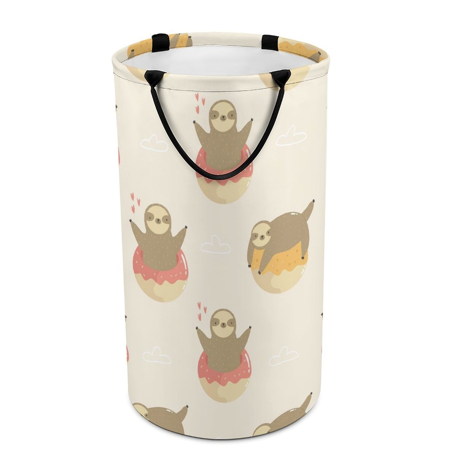 LAKIMCT Cute Sloths Donuts Laundry Basket, 86.5L Tall Large Laundry