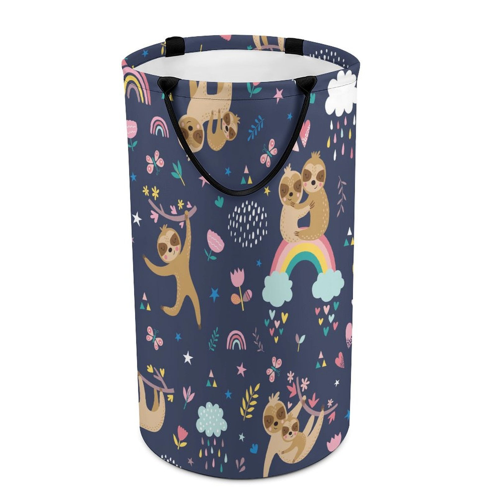 LAKIMCT Cute Sloths Rainbow Laundry Basket, 86.5L Tall Large Laundry