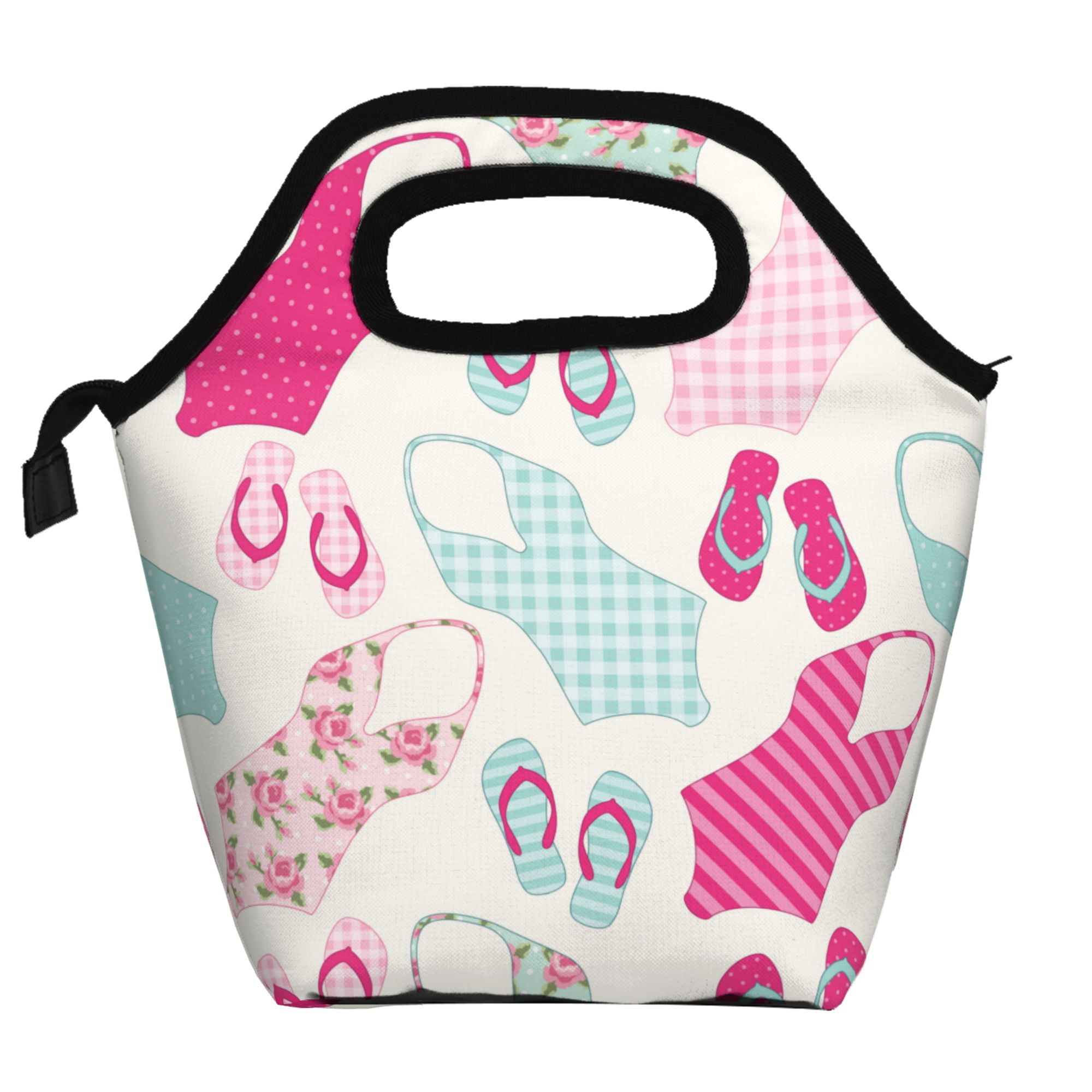 LAKIMCT Cute Vintage Swimsuits Pattern Waterproof Lunch Bag for Kids