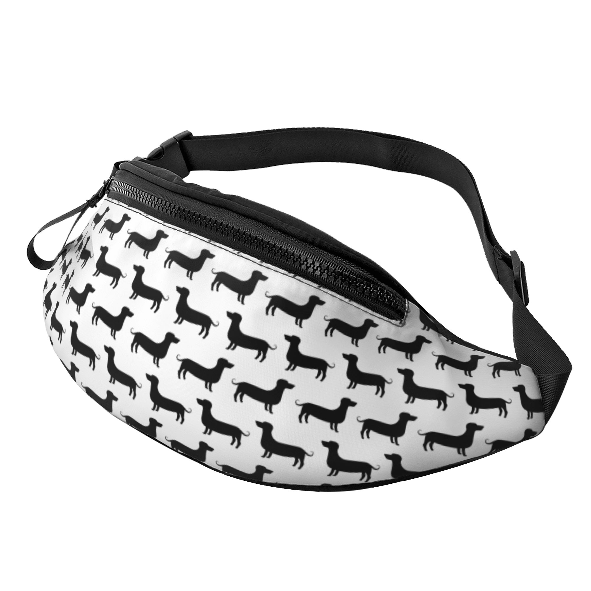 LAKIMCT Dachshund Silhouette Fanny Pack for Women Men with Headphone