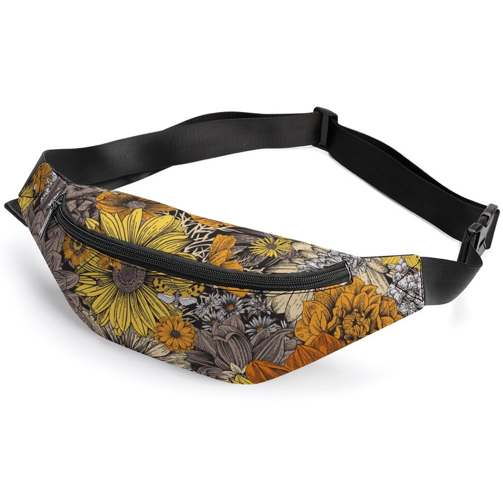LAKIMCT Floral 70S Autumn Flowers Fanny Pack for Men Women Waterproof