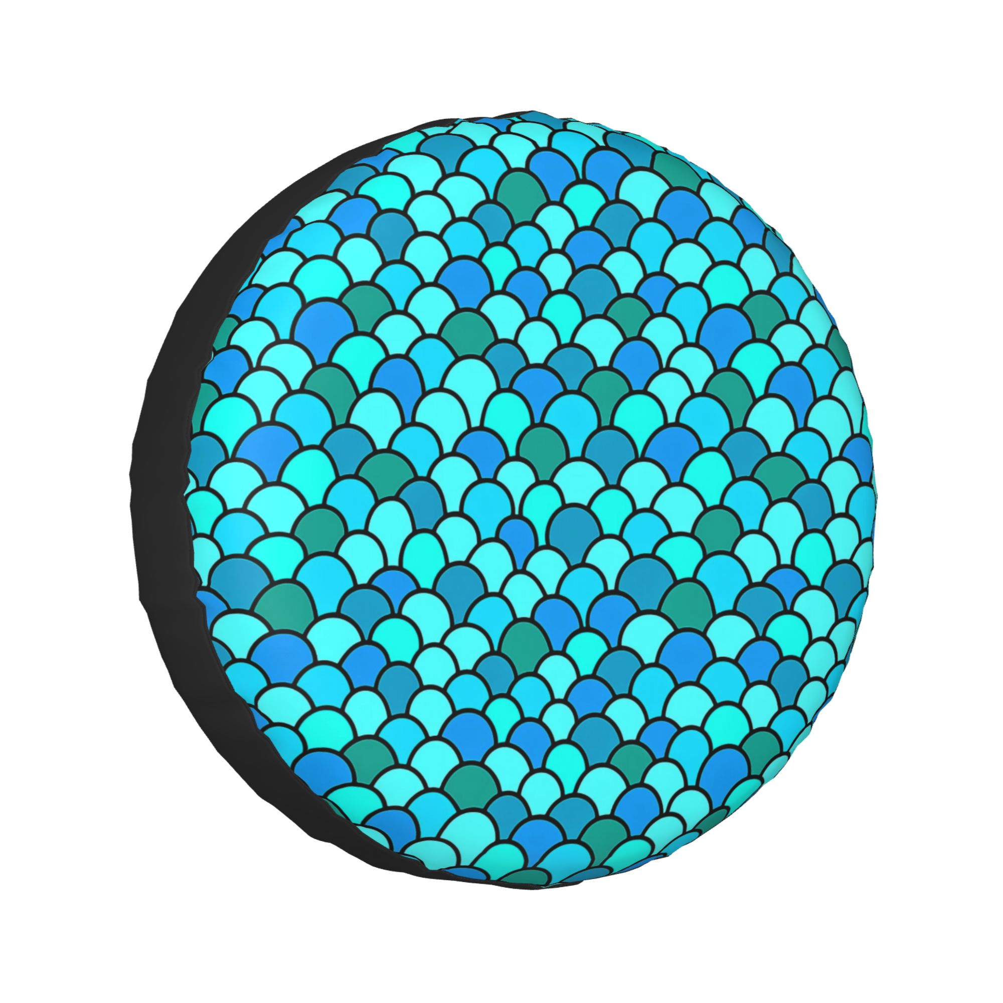 LAKIMCT Green Fish Scales Spare Tire Cover Protectors, Weatherproof