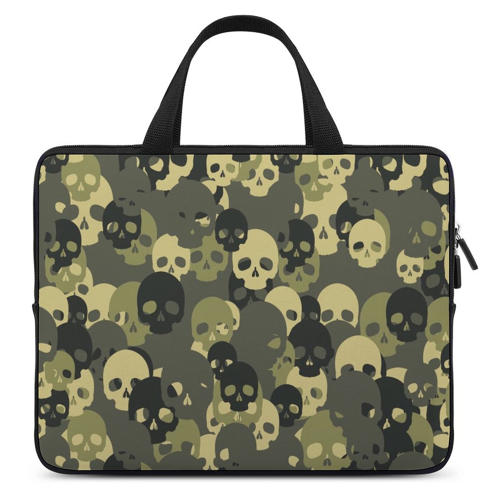LAKIMCT Green Skull Camo Laptop Bag Computer Bag Briefcase Messenger
