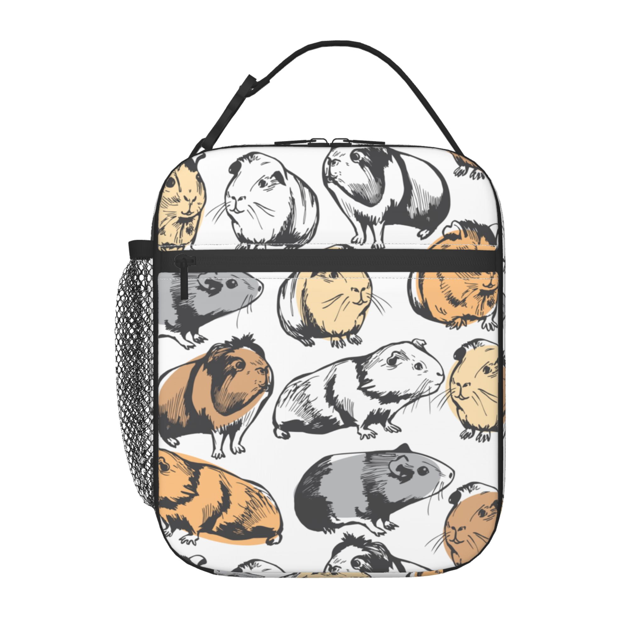 LAKIMCT Hand Drawn Guinea Pigs Portable Lunch Bag for Kids Adults