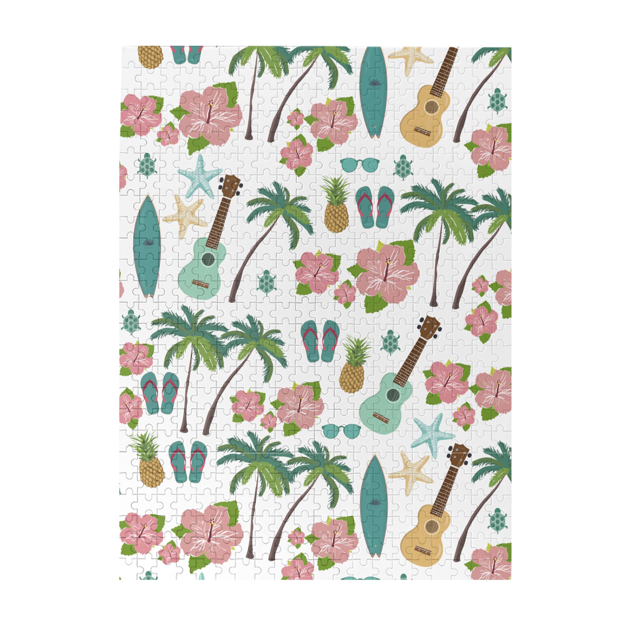 LAKIMCT Hawaiian Style Symbols Jigsaw Puzzles 500 Pieces, Wooden Puzzle