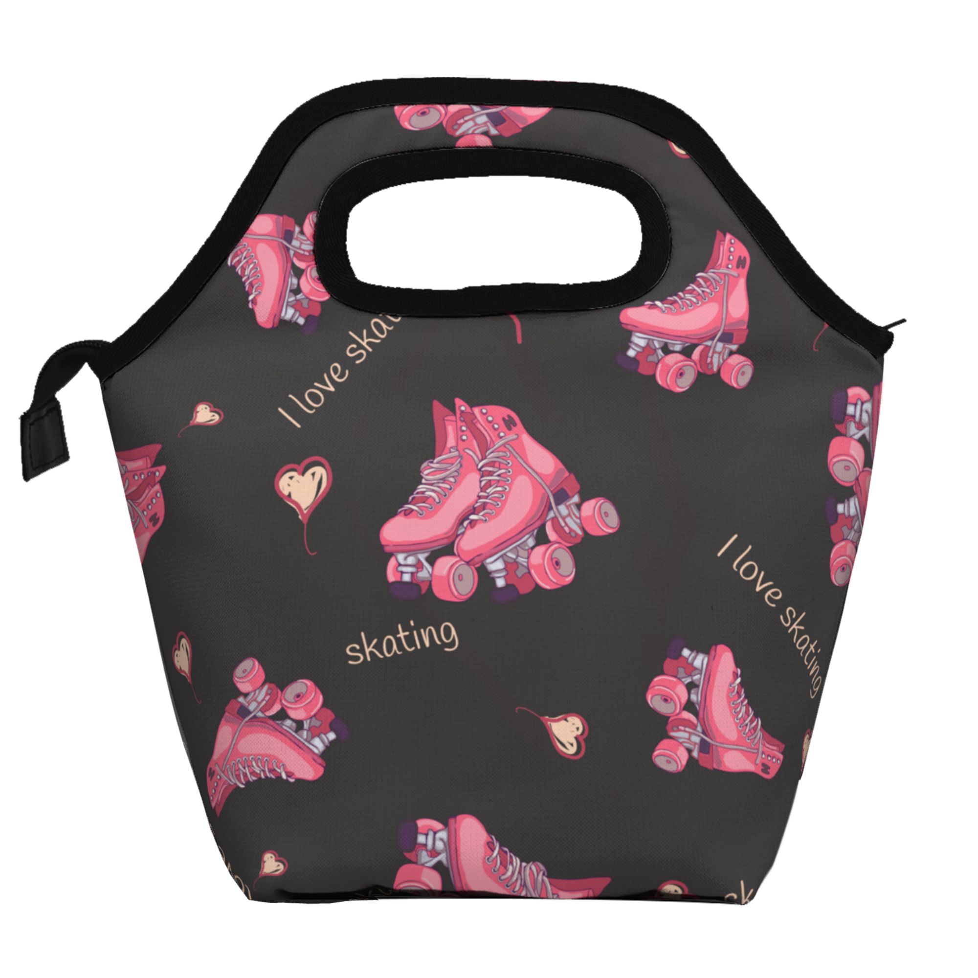 LAKIMCT I Love Skating Waterproof Lunch Bag for Kids Adult, Soft