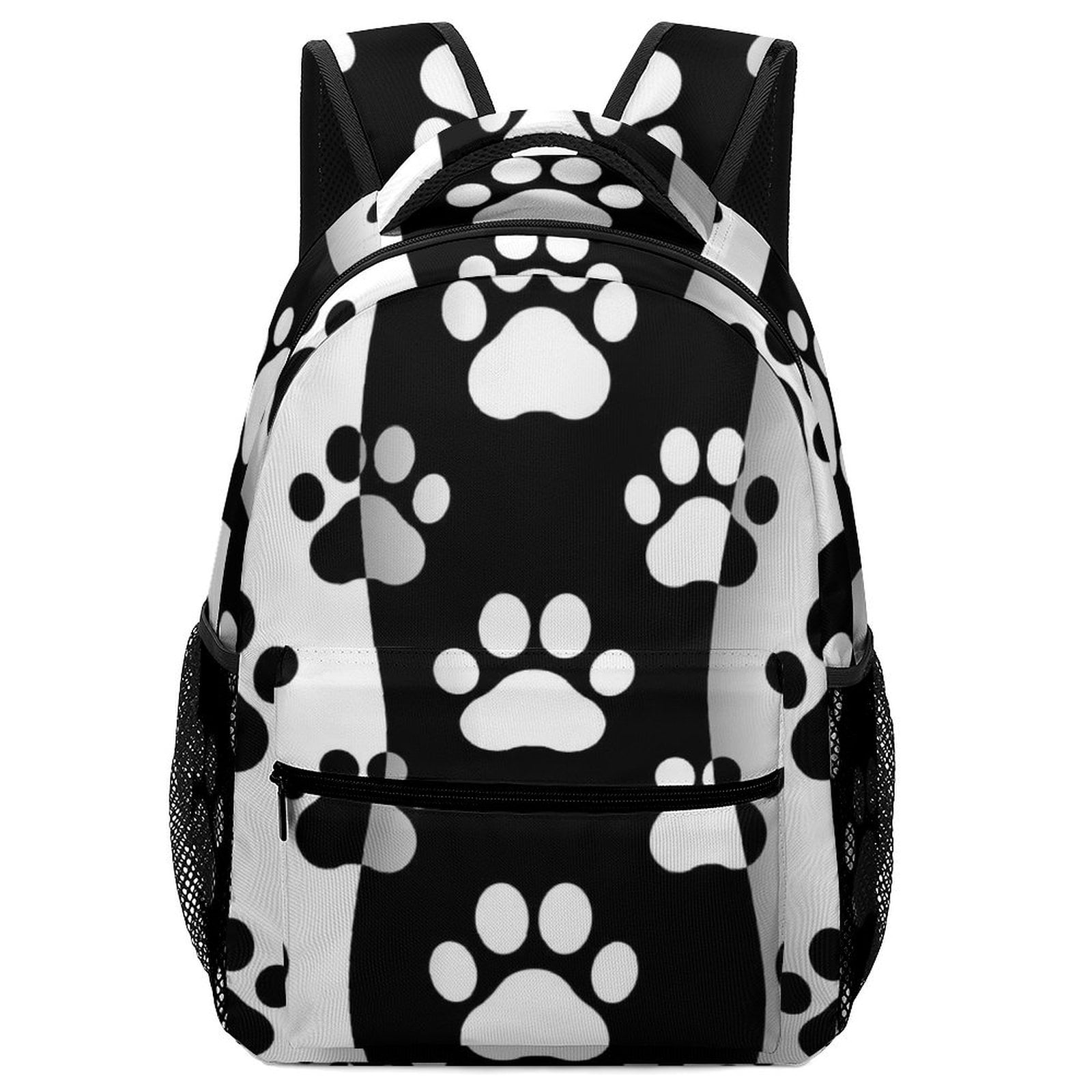 LAKIMCT Kids Backpack, Cute Pet Paw Prints Schoolbag for Boys Girls ...