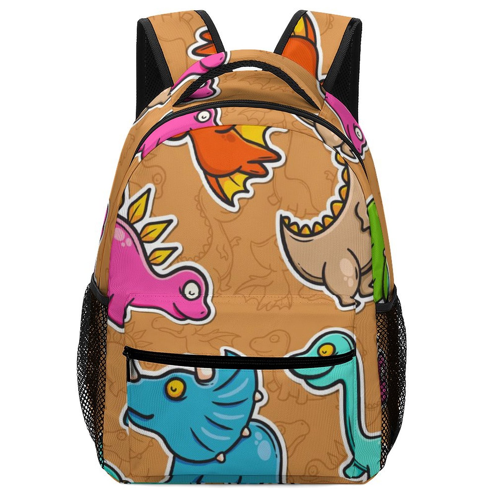 LAKIMCT Kids Backpack, Hand Drawn Dinosaurs Schoolbag for Boys Girls ...