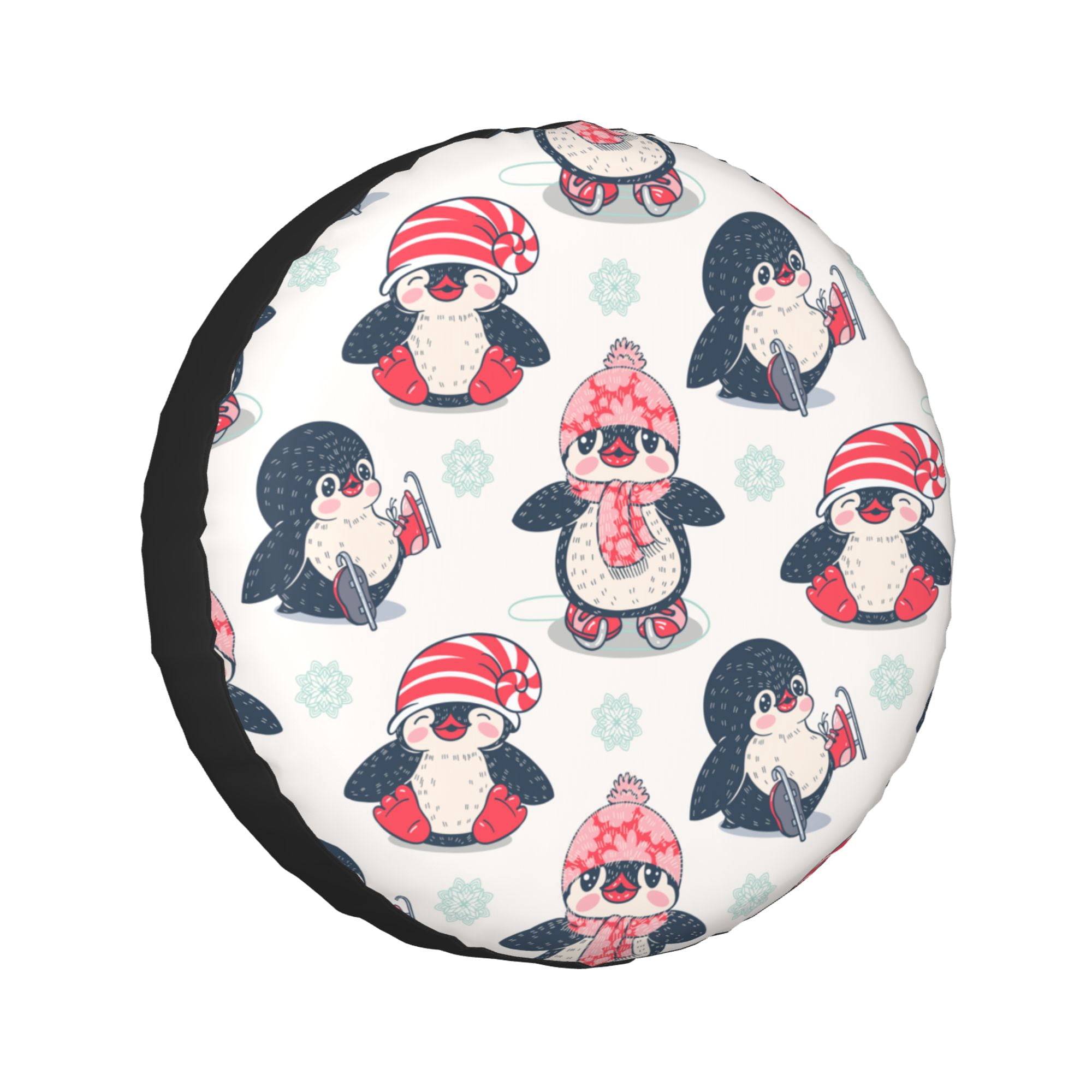 LAKIMCT Lovely Christmas Penguins Spare Tire Cover Protectors