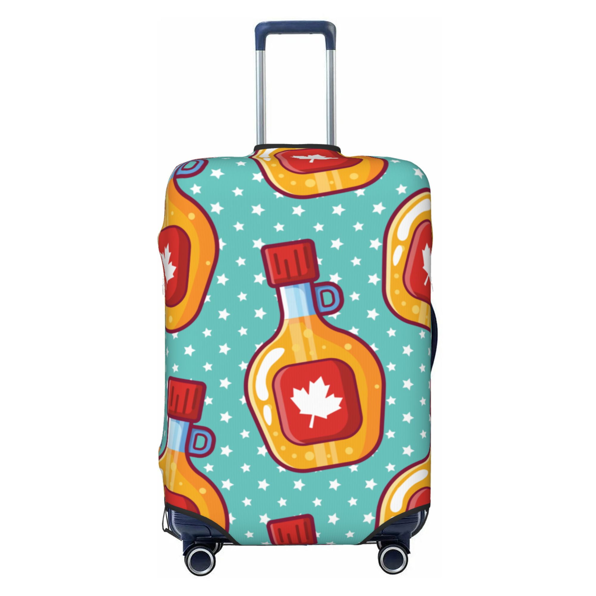 LAKIMCT Maple Syrup Pattern Elastic Luggage Cover with Concealed Zipper