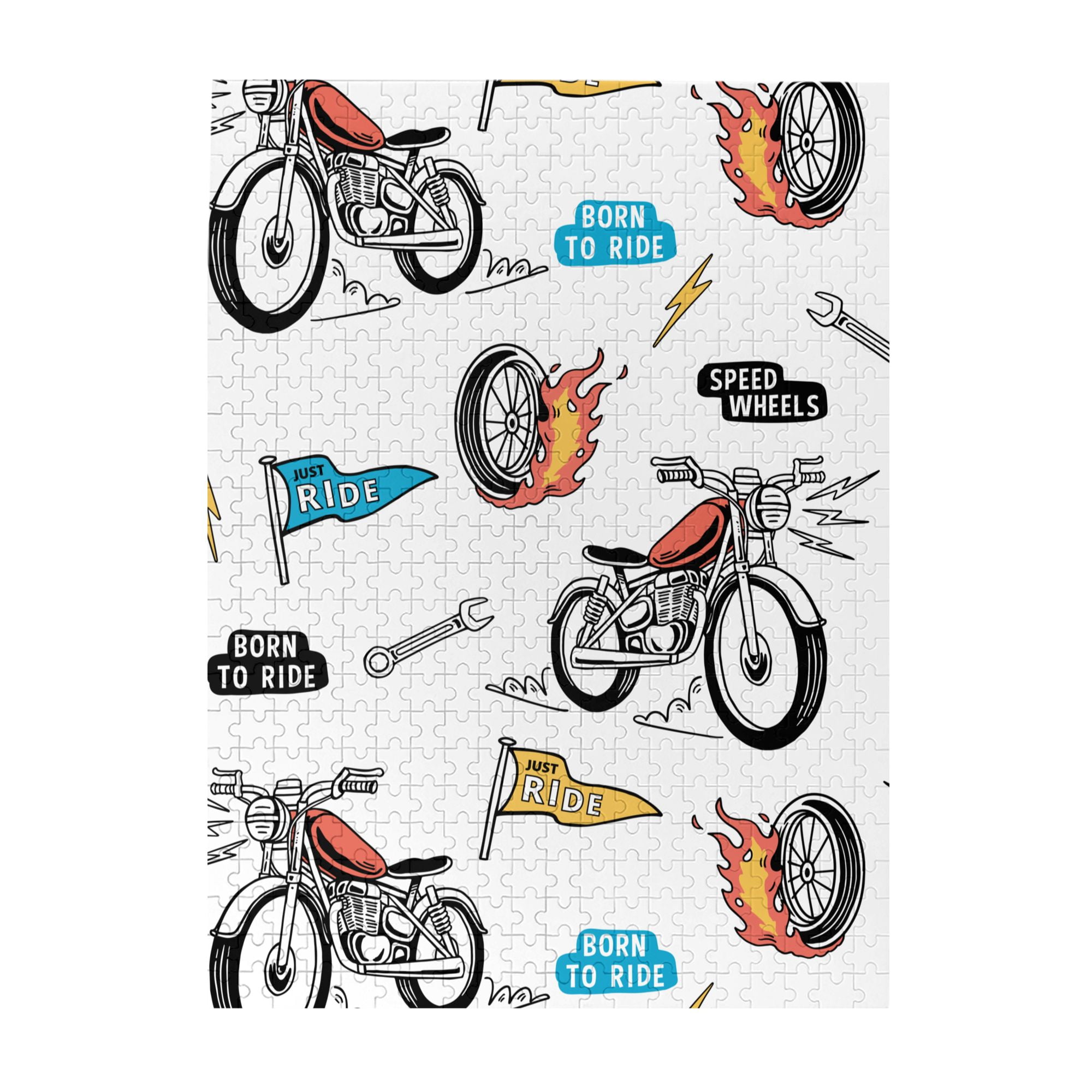 Motorcycle Jigsaw Puzzle - 1000 Piece Wooden Puzzle For Adults - Riding Bike Scene For Puzzle Lovers & Home Decor