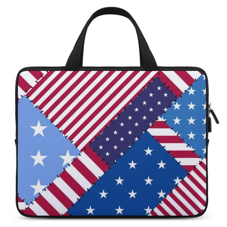 LAKIMCT Patchwork American Flag Laptop Bag Computer Bag Briefcase Messenger  Bag Waterproof Laptop Case for Work, 10 inch - Walmart.com