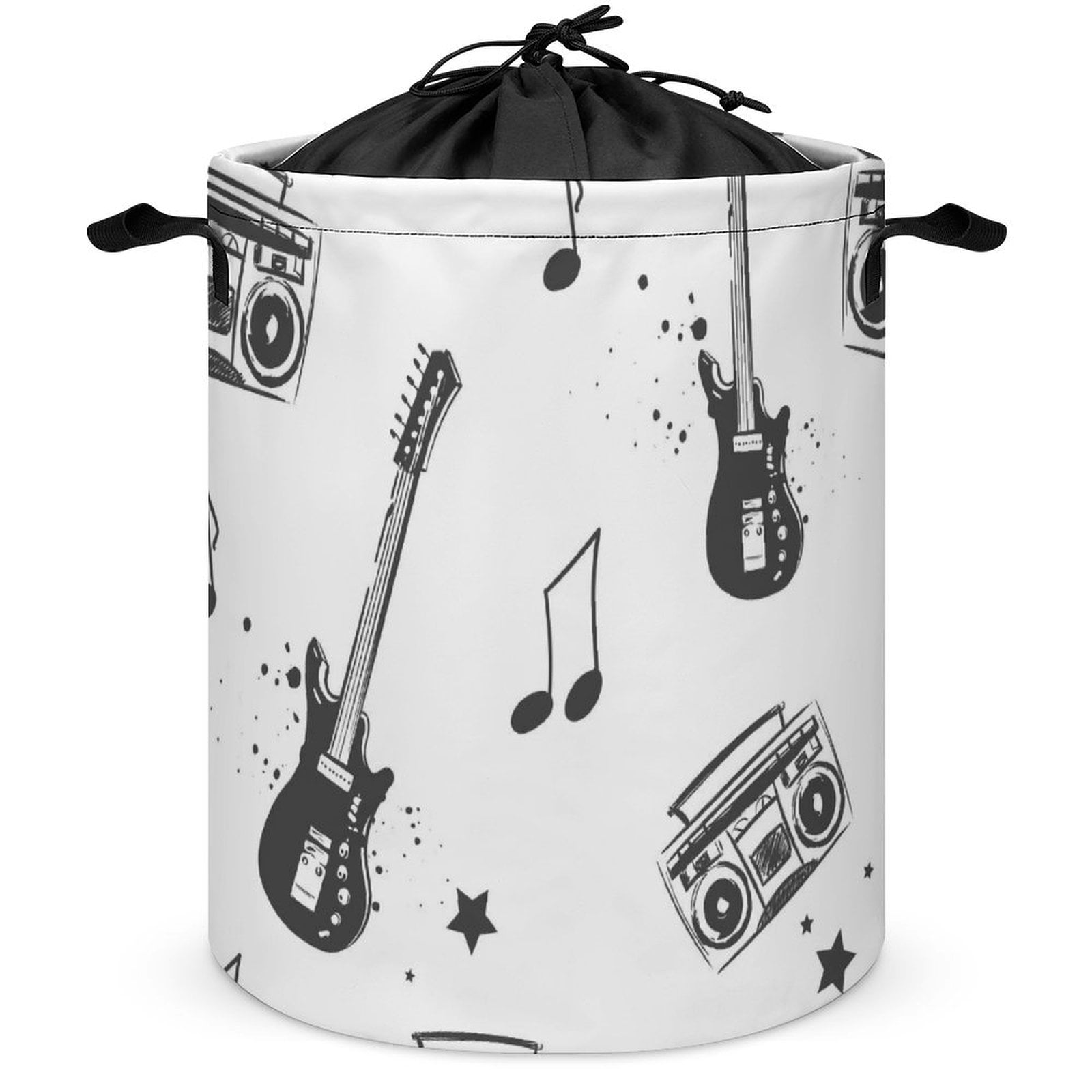 LAKIMCT Radio Electric Guitar Drawstring Laundry Basket with Handle ...