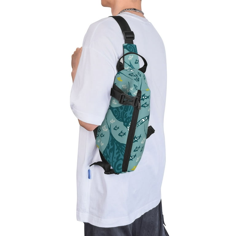 LAKIMCT Sea Depth Manta Ray Fish Sling Bag Chest Shoulder Backpack for Men Women Crossbody Bags for Traveling Walmart