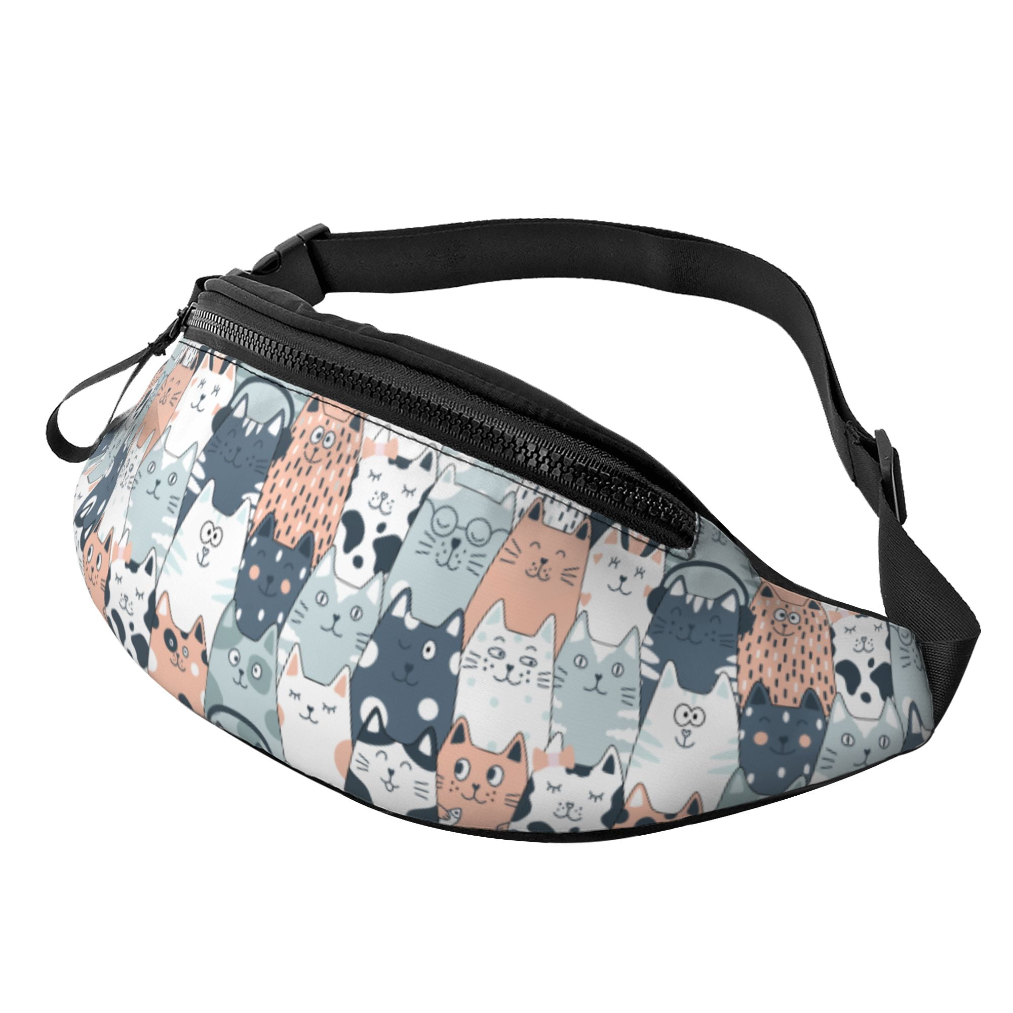 LAKIMCT Simple Cute Cat Fanny Pack for Women Men with Headphone Jack ...