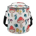 LAKIMCT White Autumn Mushroom Camping Soft Cooler Insulated Bag, Leak
