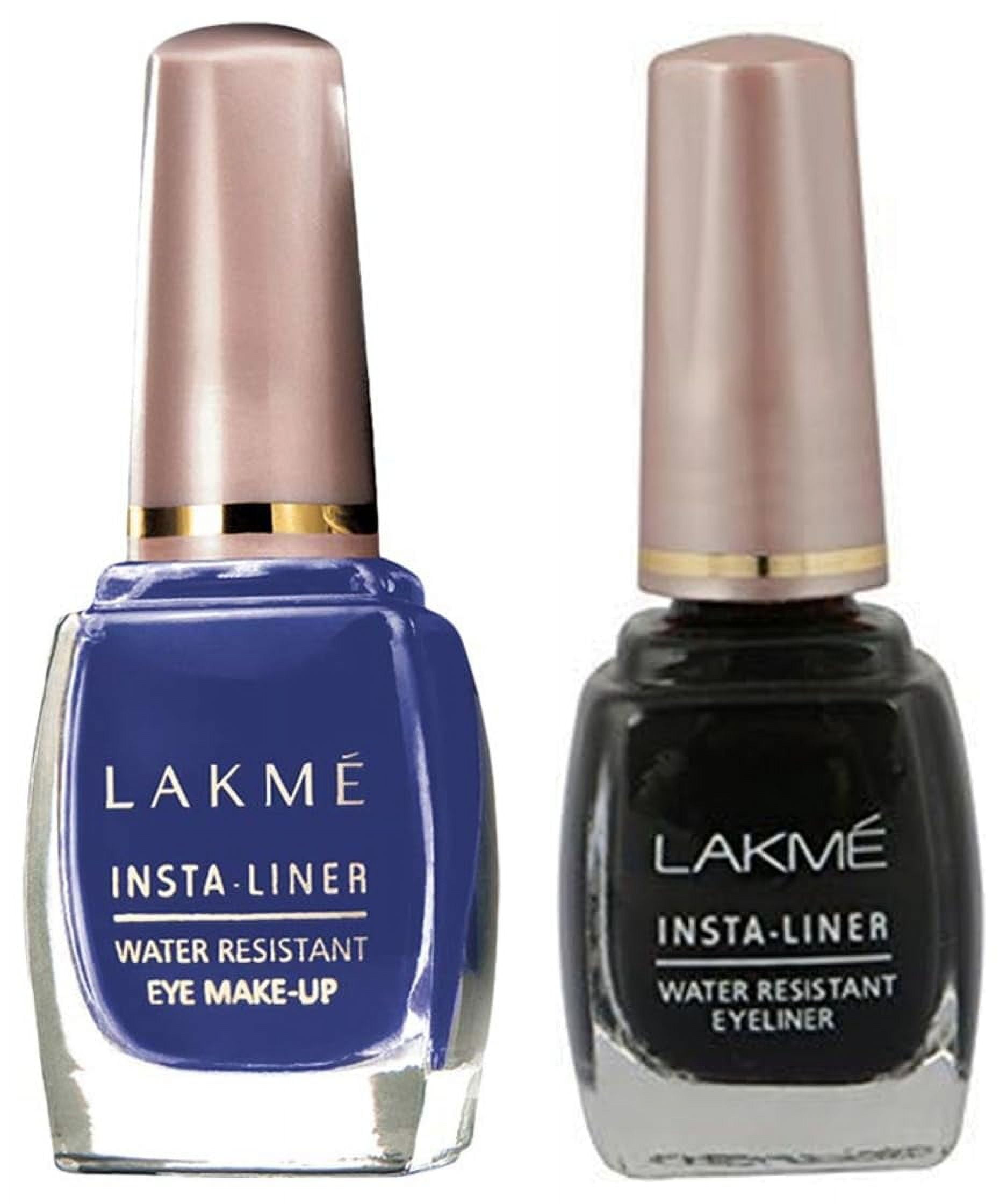 LAKM Insta Liquid Eye Liner, Black 9 ml \u0026 Lakme Insta Eye Liner, Blue 9 ml Matte Finish