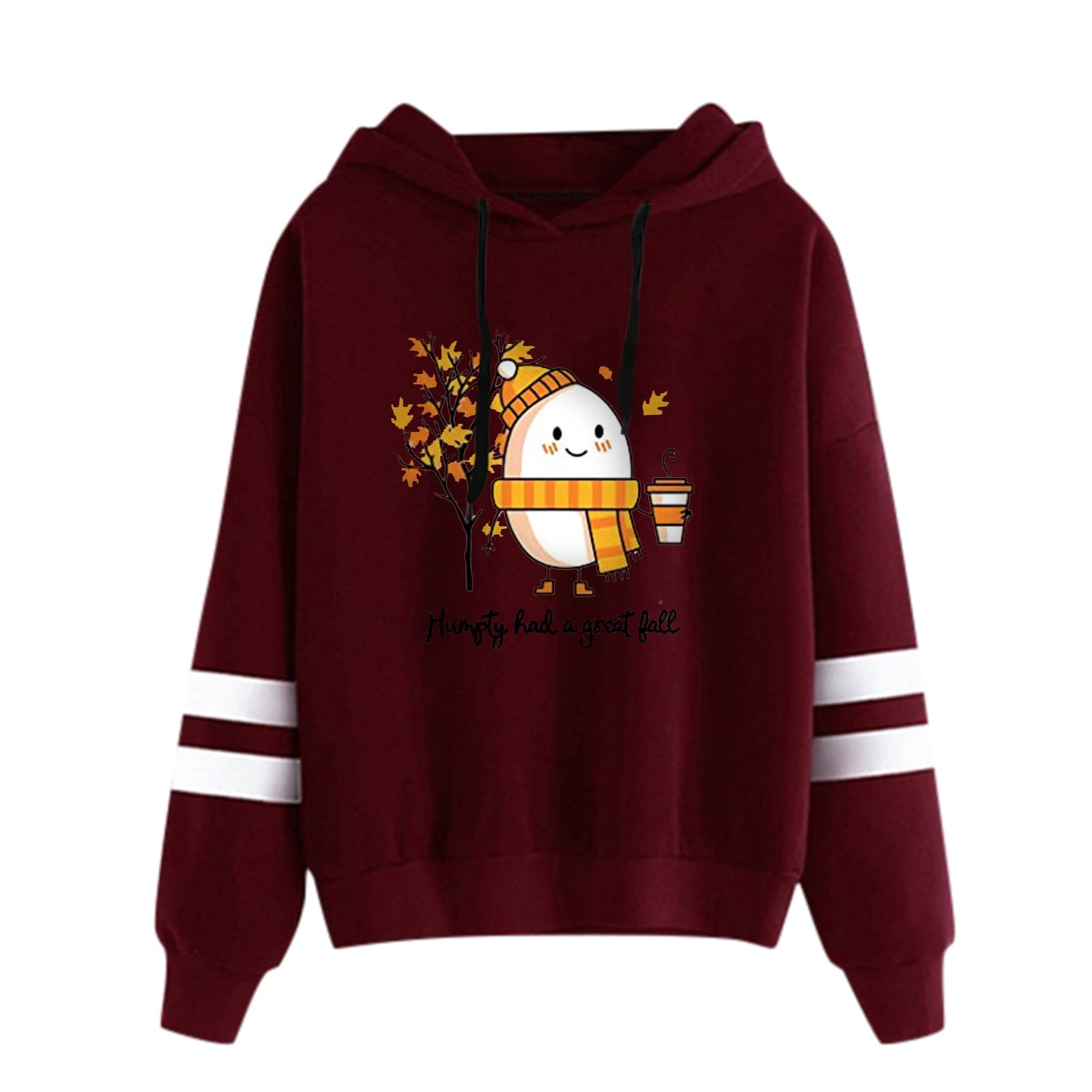 LAKUB Clearance Women Christmas Print Hooded Long Sleeves Sweatshirt