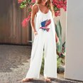 LAKUB Fall Style Women'S Independence Day Print Sleeveless Pocket Strap