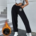 LAKUB Fall Style Women's Thermal Fleece Oversized Printed Pants Sport