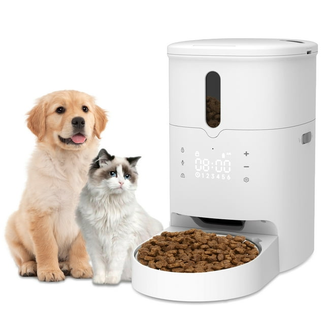 LAKWAR Pet Feeder Automatic, Customizable Schedule, For Cats & Dogs