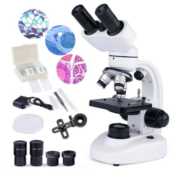 LAKWAR Compound Microscope 40x-1000x-Binocular Microscope for Adults Kids  Students Professional Science Microscope with Specimens