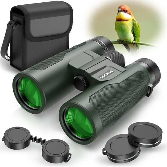 LAKWAR Binoculars for Adults High Powered-12X42 Compact Binoculars for Bird Watching Hunting Hiking Travel Stargazing Concerts Sports