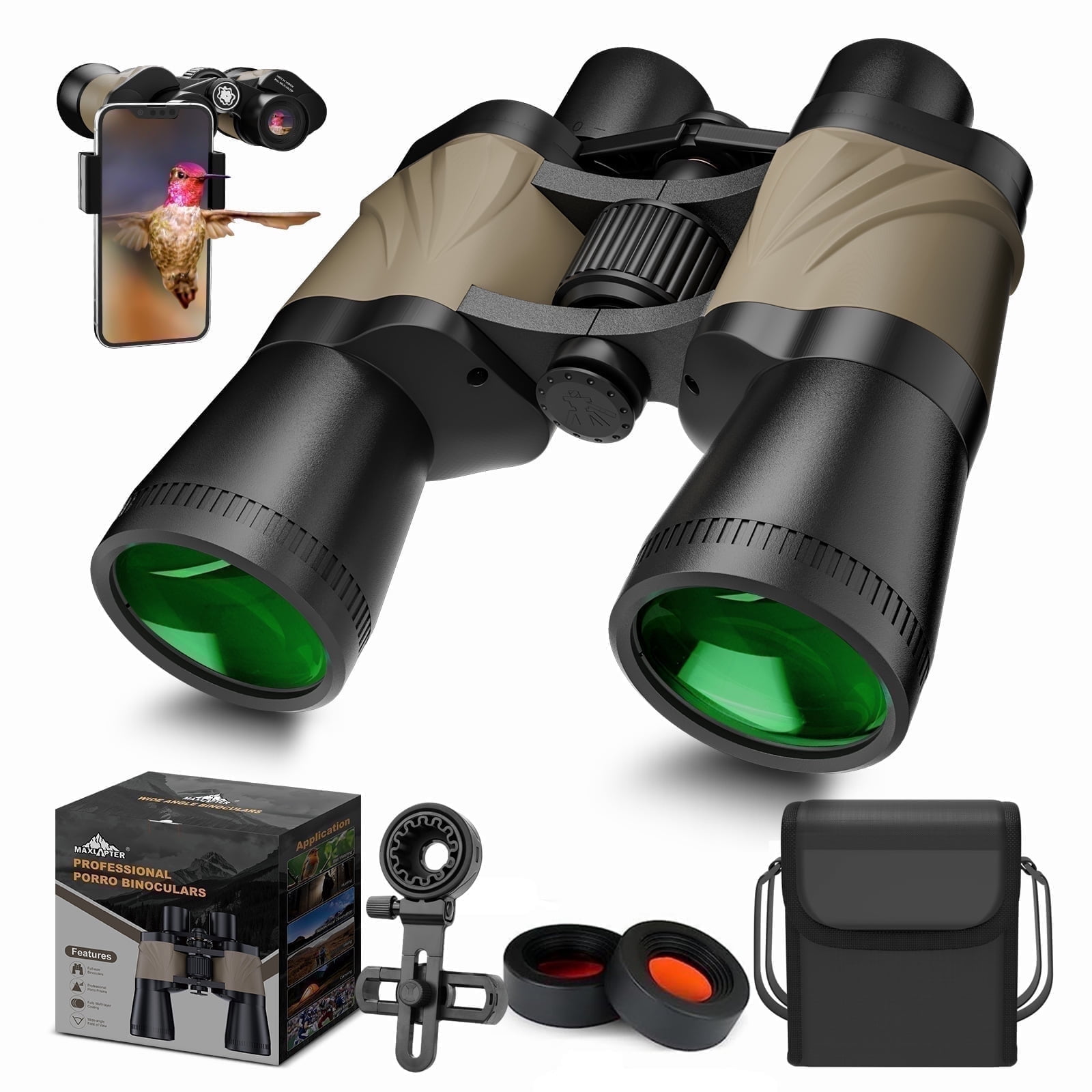 LAKWAR Binoculars for Adults ,12x50mm Hunting Binoculars BAK4 Prism Lens HD Binoculars with Low Light Vision for Birds Watching Traveling