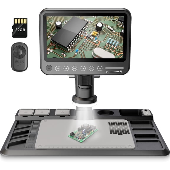Digital Microscope for Adults, Soldering Microscope for Electronics Repair Coin Microscope with Screen Lighted Microscope