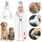 LAKWAR Professional Dog Nail Clipper - Lighted Dog Nail Trimmer for Large Dogs - Easy and Safe Pets Grooming Clippers - Cat Claw Trimmer with Nail File & Safety Guard