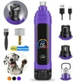 thumbnail image 1 of LAKWAR Dog Nail Grinder,6-Speed Pet Nail Grinder W/Light Quiet Rechargeable Electric Dog Nail Trimmer Painless Paws Grooming & Smoothing Tool for Large Medium Small Dogs(Purple), 1 of 9
