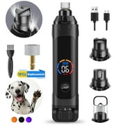 LAKWAR Dog Nail Grinder, 6-Speed Pet Nail Trimmer 2 LED Light Quiet Safe Power Rechargeable Dog Nail Trimmer Painless Paws Grooming & Smoothing Care Tool for Large Medium Small Dogs